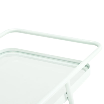 SAFAVIEH Home Collection Zunia Soft Mint & Clear Glass 2-Tier Kitchen Dining Bar Cart Trolly with Wheels