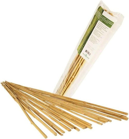 GROW!T Bamboo Stakes - 4 Foot Natural Support for Plants | Pack of 25 in Tan Color