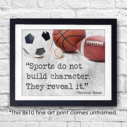 Sports Quotes Wall Art Print - Unframed 8x10 | Motivational Quotes for Baseball, Basketball, Football, Soccer