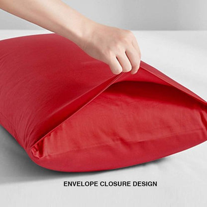 FLXXIE Pillow Cases - Soft Microfiber Standard Size Pillow Covers | Wrinkle & Stain Resistant, 2-Piece Set, 20x26, Red