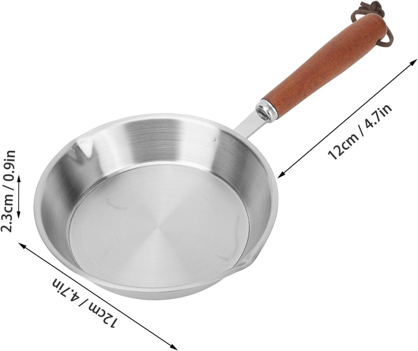 Mini Egg Pan, Stainless Steel Fry Pan, Single Serve Omelet Pan, Small Skillet for Eggs & Pancakes (12cm)