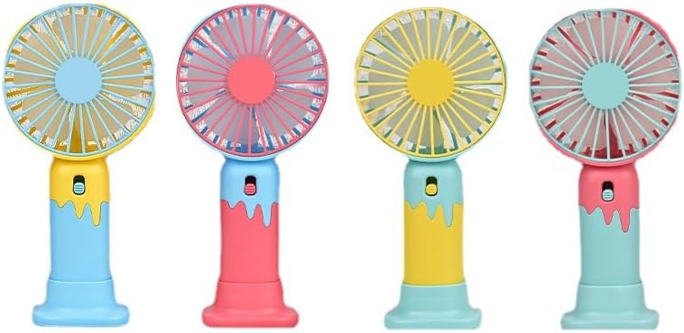New Cartoon Fruit Handheld Fan, USB Charging Portable Fan with Base, 2-speed Wind (Dblue)