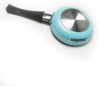 Zoofen 4.7" Mini Round Frying Pan, Non-Stick Egg Skillet with Long Handle for Breakfast