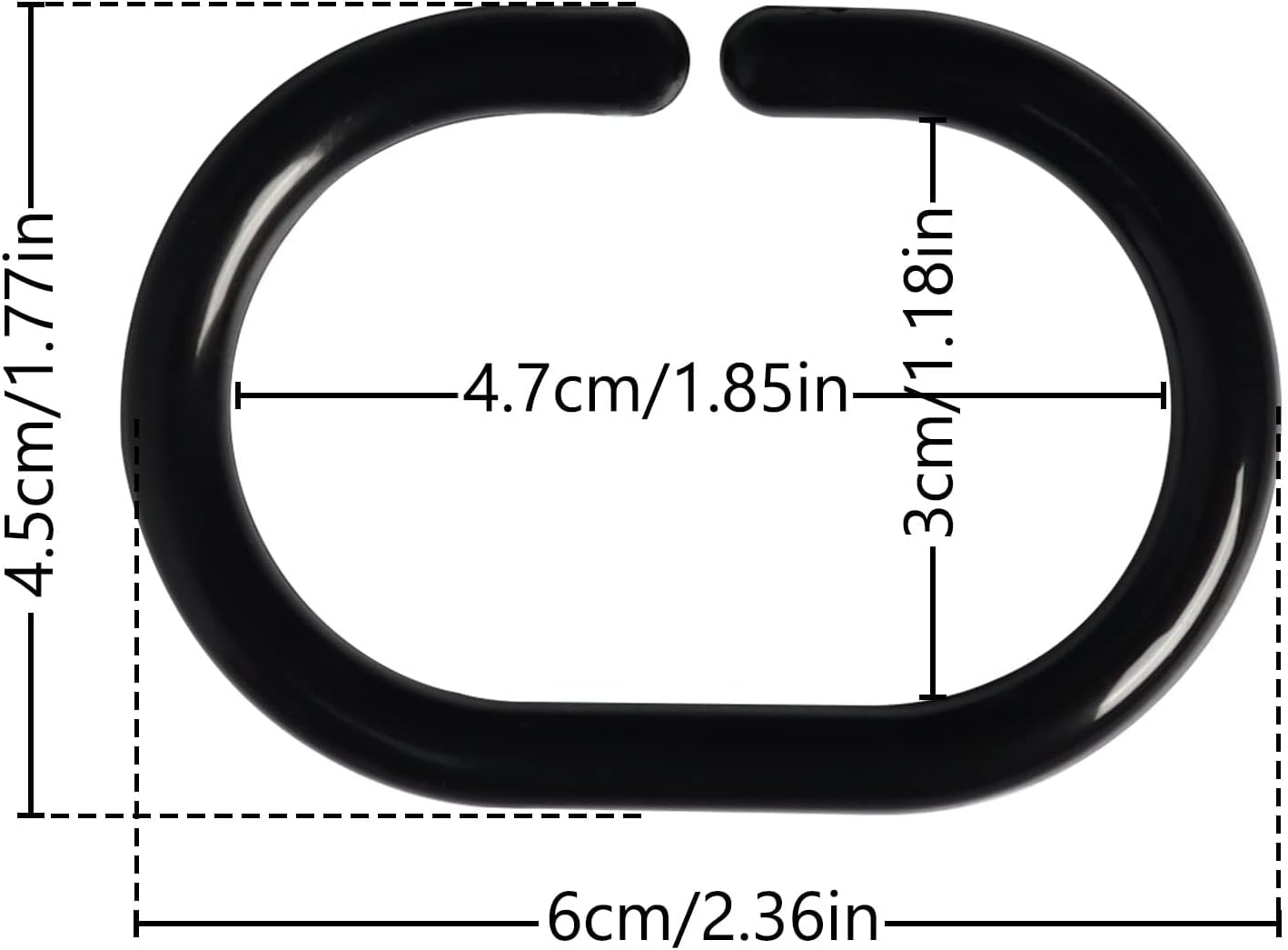 Premium Plastic Shower Curtain Rings, 24Pcs Hooks with Easy Snap Closure for Standard Shower Rods