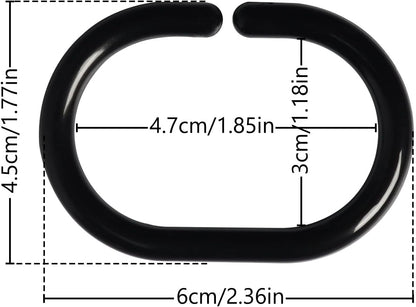 Premium Plastic Shower Curtain Rings, 24Pcs Hooks with Easy Snap Closure for Standard Shower Rods