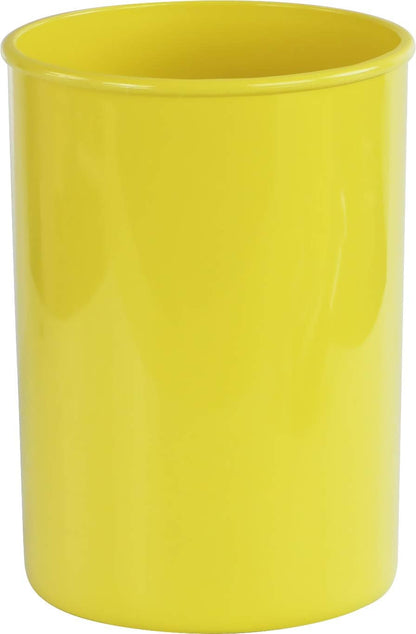 Calypso Basics 5 Piece Kitchen Utensil Holder with Heat Resistant Spoon, Slotted Spoon, Ladle, Spatula, BPA Free, Lemon