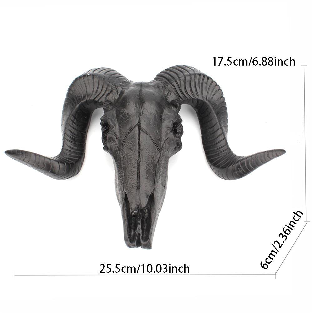 Wall Hanging Decoration 3D Shofar Skeleton Ornament Sheep Resin Bone Art Crafts Resin Crafts Halloween Decor Gifts