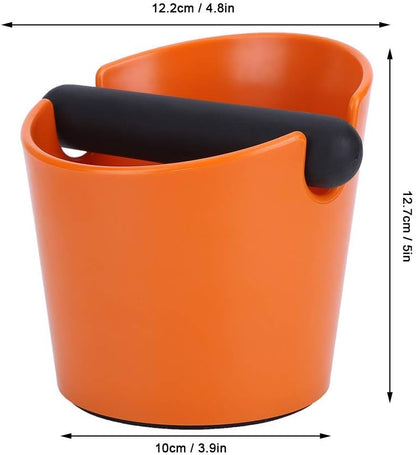 Coffee Knock Box - Portable Household Non Slip ABS Coffee Grind Dump Bin for Coffee Shop, Orange