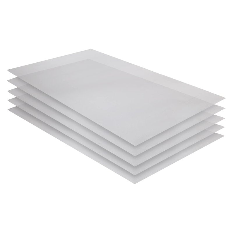 RESILIA Industrial Shelf Liner Set for Wire Shelving – 5 Pack, 24” x 48” Heavy Duty Waterproof Liners, Custom Fit Clear Plastic Vinyl Covers for Kitchen, Bathroom, Pantry, & Garage Rack, Made in USA
