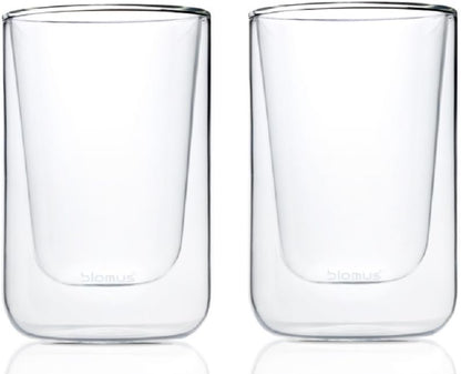 Blomus 63654 Nero Set of 2 Clear Cappuccino or Tea Glasses, 8 oz, 2 Piece