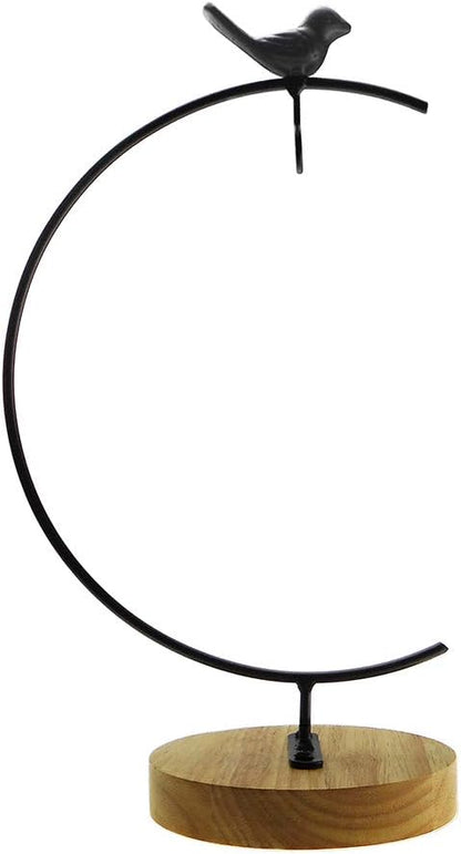YY YEARCHY Metal Terrarium Ornament Display Stand, Flower Pot Iron Pothook for Hanging Glass Globe Ball (Black, 1)