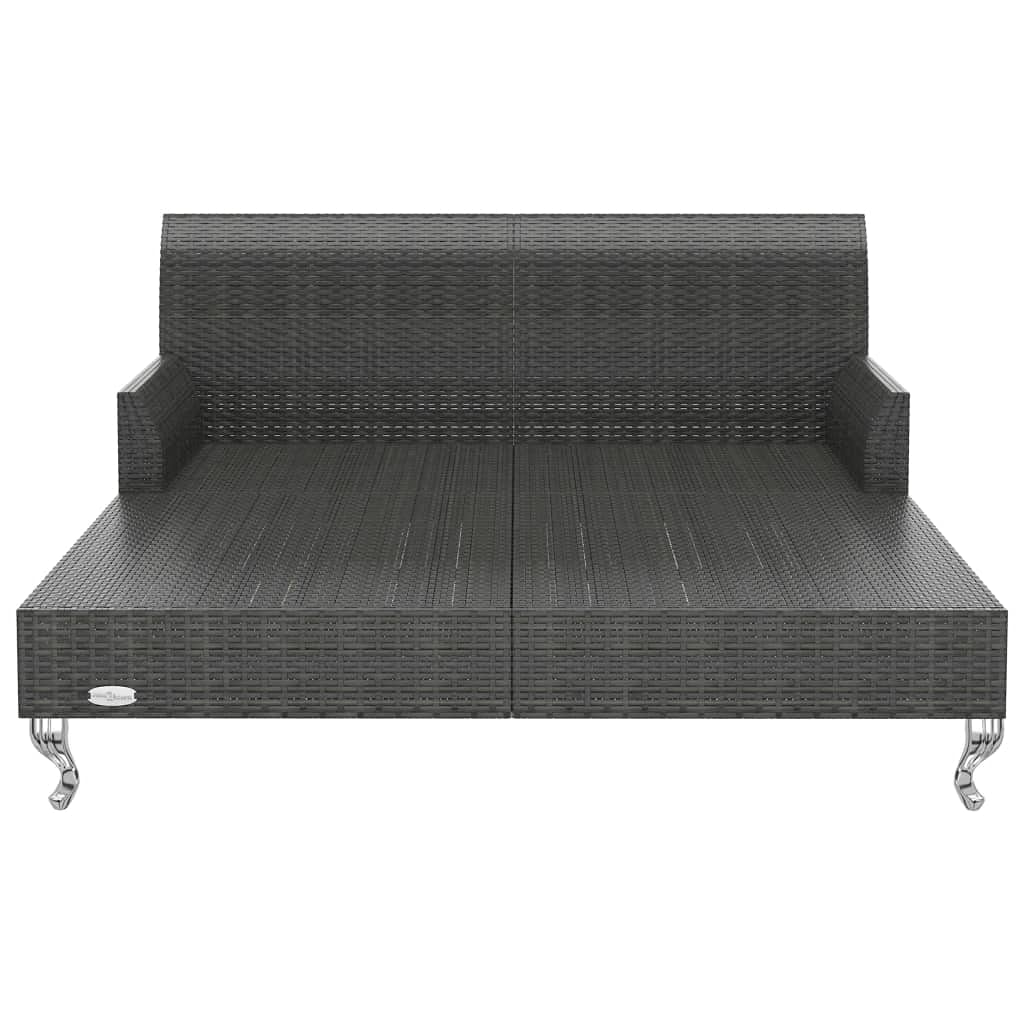 KNERPWD Garden Sun Bed for Two with Cream White Cushions, 2 Person Sun Lounger with Removable Cushions for Patio and Outdoor Relaxation