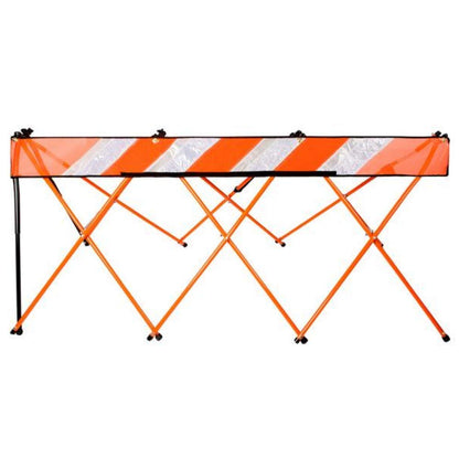 Flex-Safe - Flex-Safe Safety Barriers, Portable Expandable Barricade 7 ft Traffic Barricade Parking Barrier Folding Security Gate Scissor Gate Traffic Cones Alternative Safety Orange
