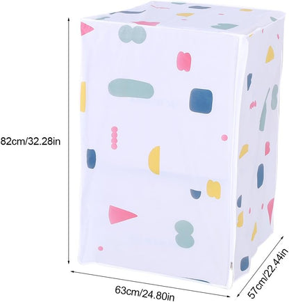 Yctze Waterproof Washing Machine Cover, Zipped Dust Protection for Top Front Load Washer Dryer, Clamshell Design