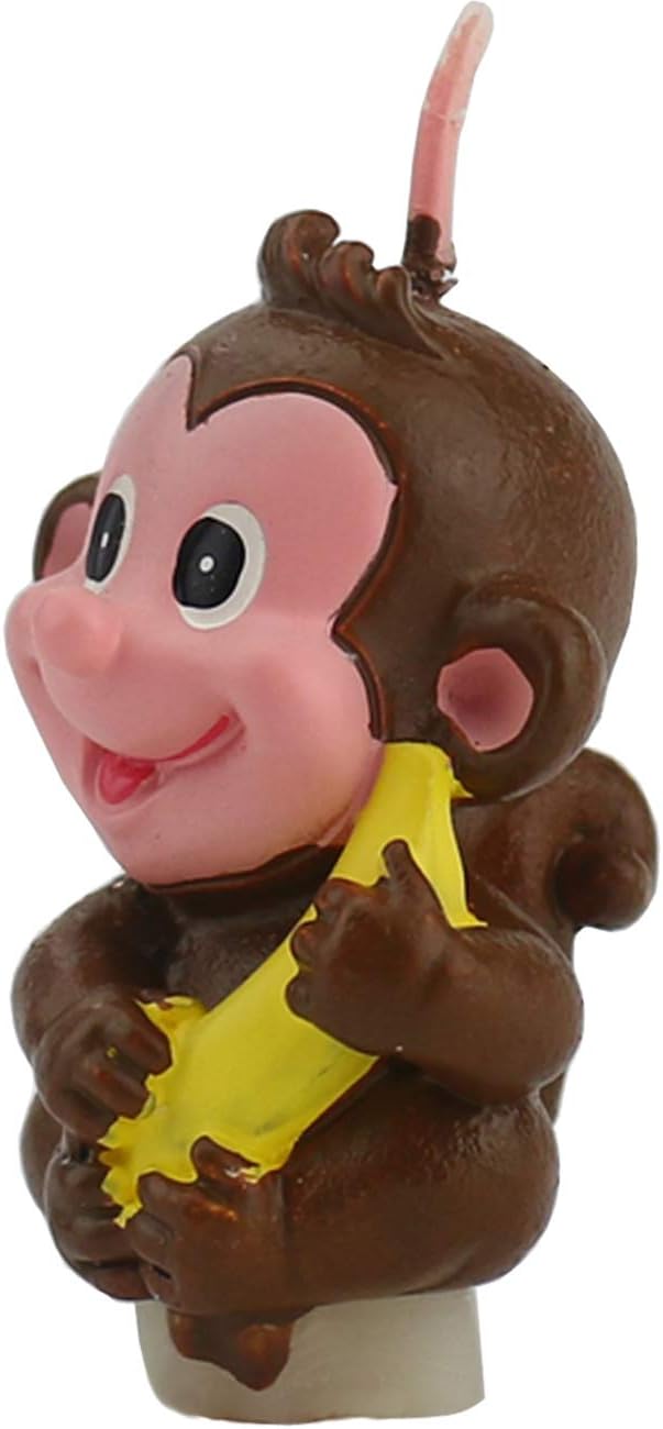 TIHOOD Creative Little Monkey Cartoon Birthday Candle, Hand-Made Cake Topper Decoration, Smokeless Party Supplies