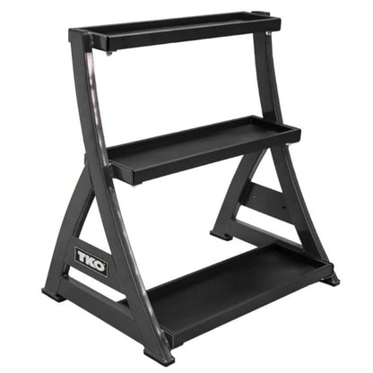 Technical Knock Out 3-Tier Kettlebell Rack | Perfect for Any Home Gym | Black Kettle Bell Weight Stand | Keep Your Workout Area Clean & Safe