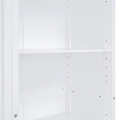GDFStudio Veatch Wooden Frame Queen Size Bed, Queen Size Murphy Bed with Shelves, Folding Wall Beds with 5 Storage Cabinets, Space Saving, Folded into Cabinet for Guest Room Living Bedroom, White