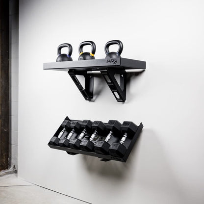 Dumbbell Storage Shelf, Wall Mounted Weight Rack Stand for Home Gym, USA Made Heavy-Duty Steel, 1,000lb Weight Capacity, Patent Pending Bundle to Save (1 Shelf)