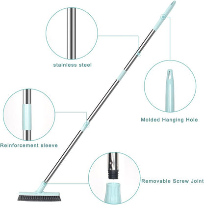 Affogato Floor Scrub Brush, Bathroom Long Handle Bathtub Push Broom, Shower Tile Grout Scrubber for Hard to Reach Areas