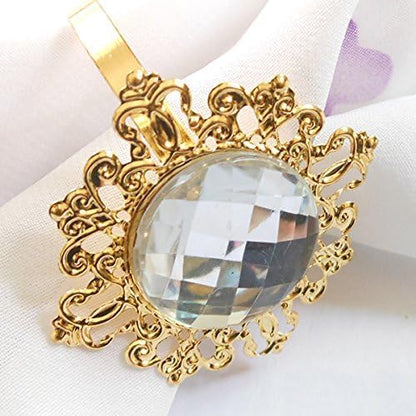 Tangpan 10pcs Gold-Light Rhinestones Napkin Rings for Weddings, Shiny Pearl Napkin Rings