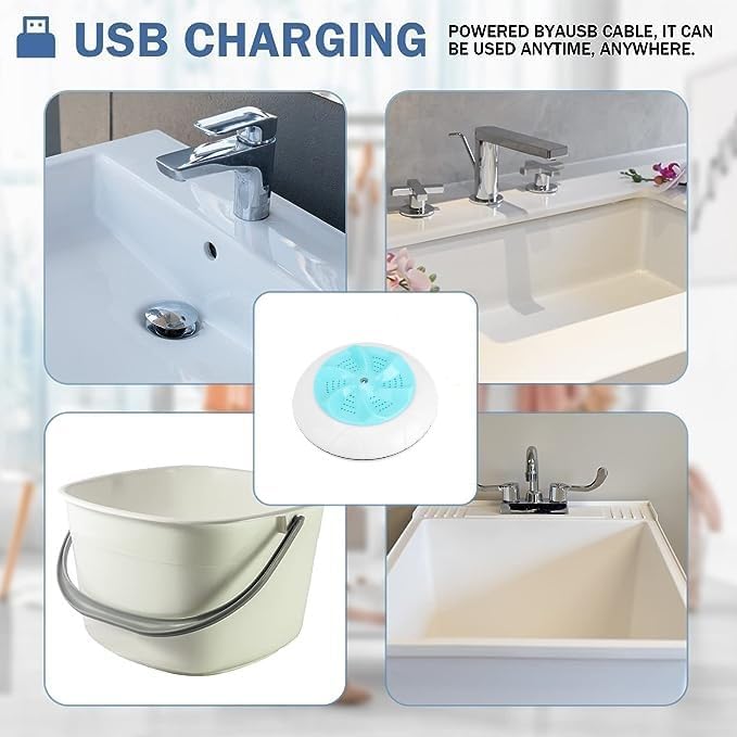 AYNEFY Ultrasonic Washing Machine, USB Powered Portable Turbine Washer for Traveling Camping Home College Dormitory