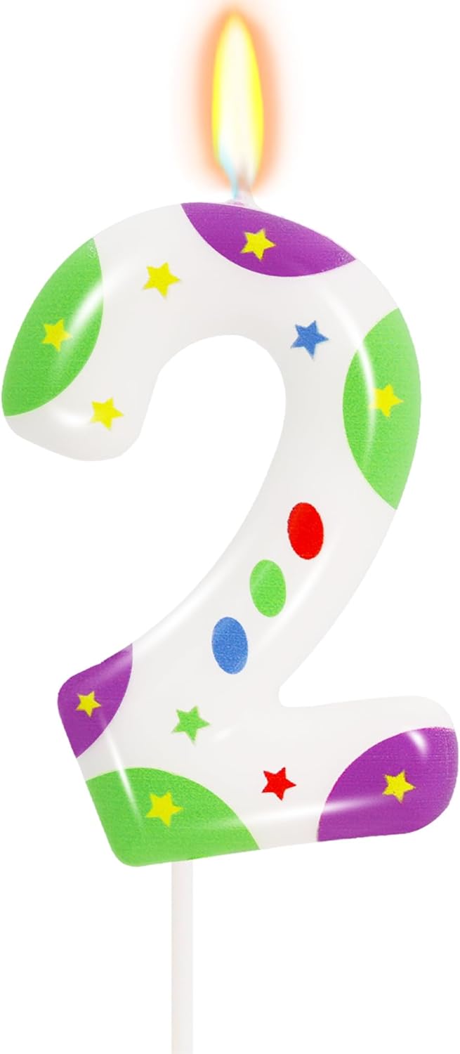 2 2) Toy Themed Cartoon Story Number Candle Cake Topper Two Infinity and Beyond Birthday Decorations Astronaut Robot