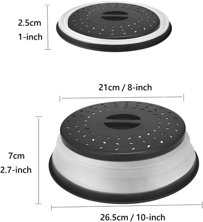 Collapsible Microwave Cover for Food, 10.5 Inch Gray Microwave Splatter Cover, Dishwasher Safe, BPA Free