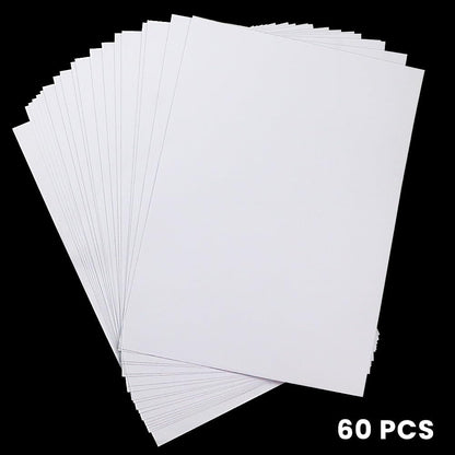 ISUSSER 60 Sheets A4 Size 8.3x11.5 Inch Clear Double Sided Adhesive Tape Sheets, Super Strong Sticky Tape, DIY Art, Craft, Home Decorative Tape with White Liner