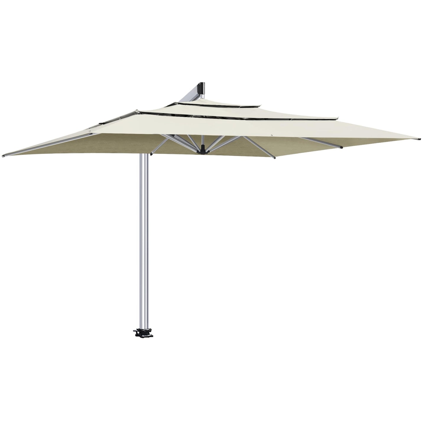 EliteShade USA Atlas 3-Tier 10x13FT Full Aluminum Cantilever Patio Umbrella for Outdoor restaurant Garden Courtyard Deck Pool and Marketing with Light,Natural