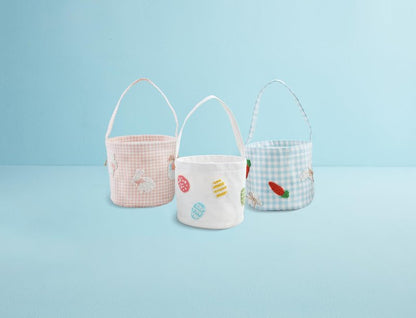 Mud Pie Pink Easter Beaded Bucket; 7 1/2" x 8 1/2"