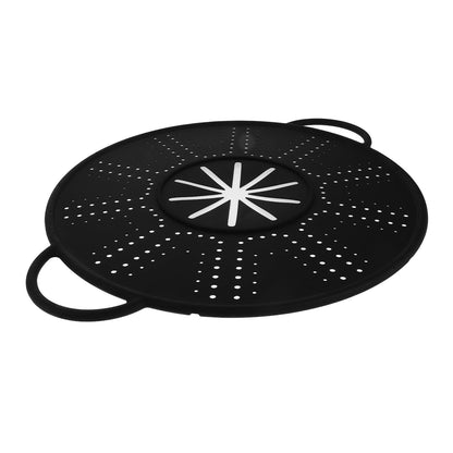 CALLARON Silicone Splatter Screen with Side Handles 13.38 Inch Frying Pan Cover Oil Splash Guard Heat Resistant Cooling Rack Multi-Use Kitchen Gadget