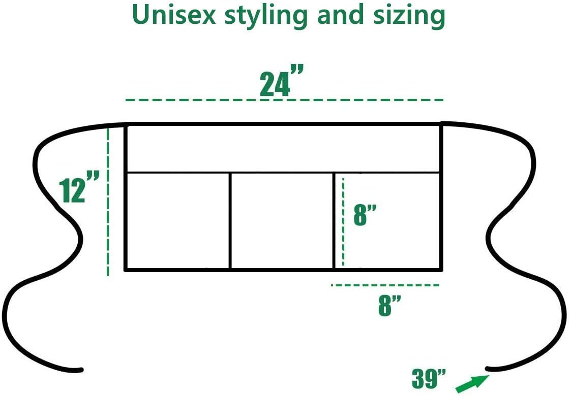 Waist Apron for Teachers with 3 Pockets, Half Black Apron, Perfect Gift for Teachers