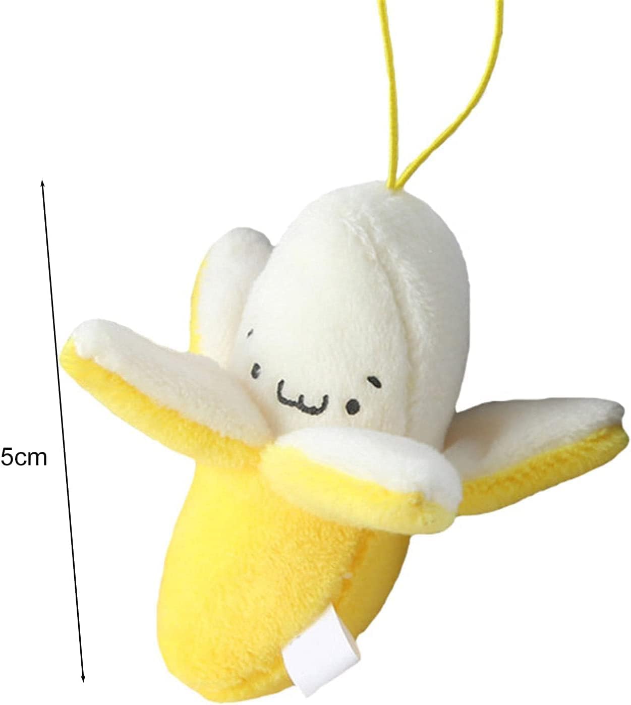 Junfamilee Yellow Peeling Banana Decoration, Birthday Gift PP Cotton Peeling Banana Shape Plush Pendant for Decoration