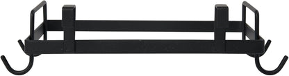 Sleek Black Metal Over-the-Door Trash Bag Holder for Home Organization