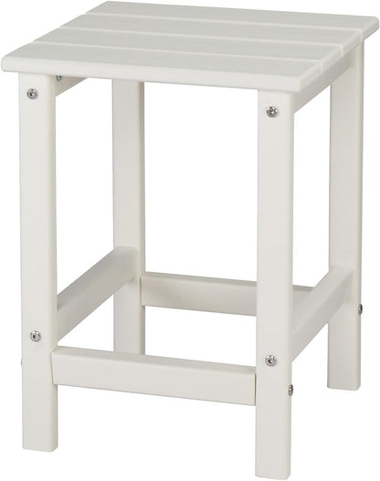 Kcelarec 1-White) Patio Side Table, Pool Composite Patio Table,HDPE End Tables for Backyard,Pool, Indoor Companion