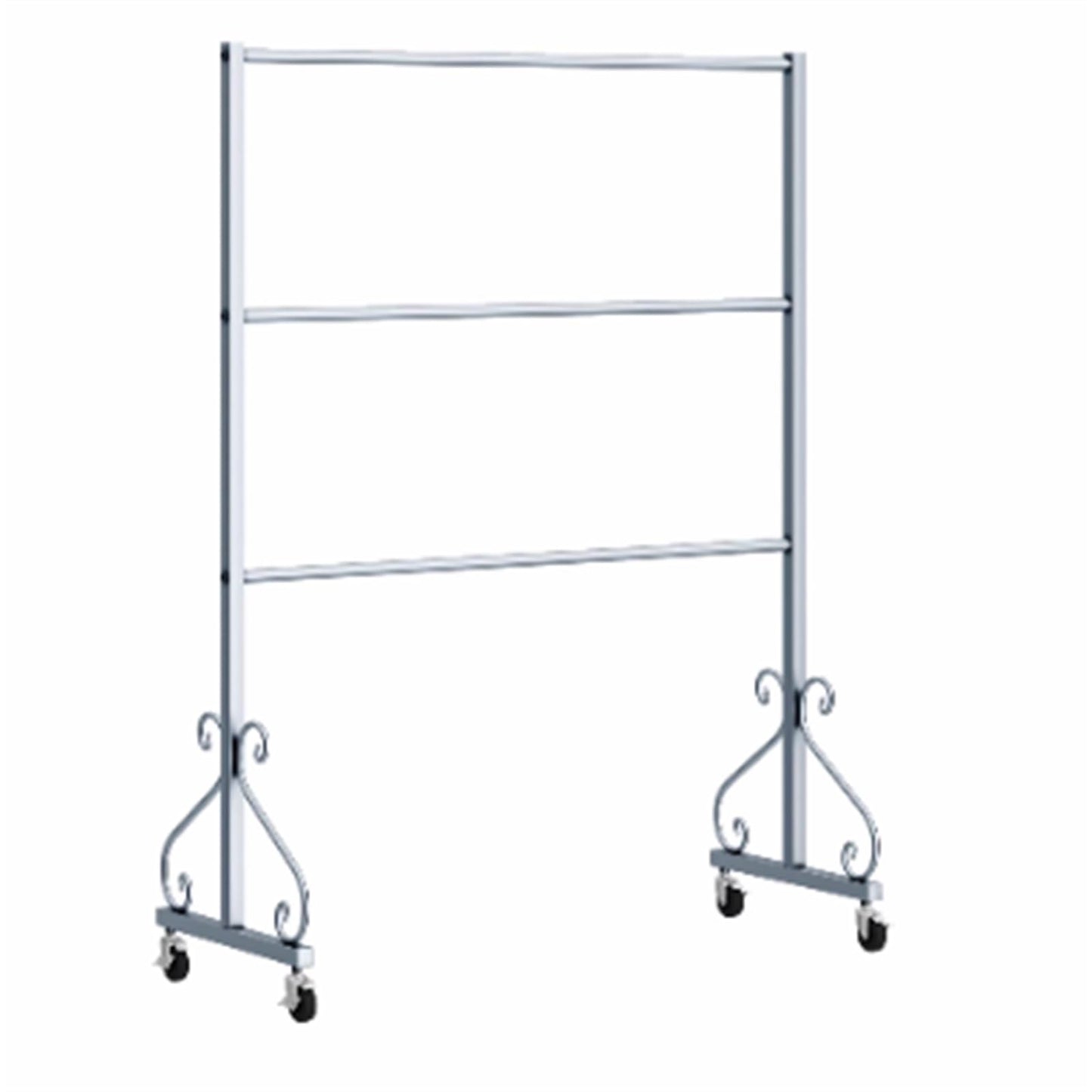 Lingerie Bra Rack with Wheels, Metal, 3 Tier Underwear Display Stand, Anti-Slip, Retail Showshelves, Commercial Clothing Store Shelf, for Shorts, Hats, Sock(Silver,120 * 40 * 130cm