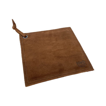 Rustic Leather Hot Pot Pad (Potholder), Double Layered, Double Stitched and Handmade by Hide & Drink (Swayze Suede)