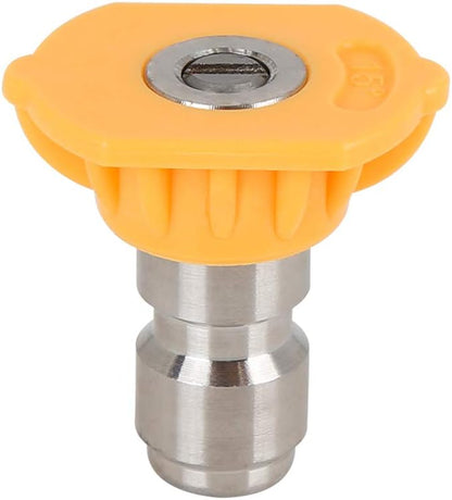 X AUTOHAUX 2pcs 15 Degrees Pressure Washer Spray Nozzle Tip, 0.05'' Quick Connector High Pressure Nozzle Yellow for Car