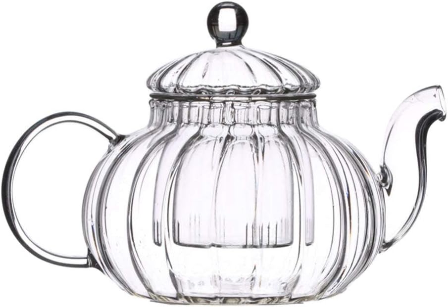 Glass Teapot with Infuser, Loose Leaf and Blooming Tea Maker, Stovetop Safe Kettle