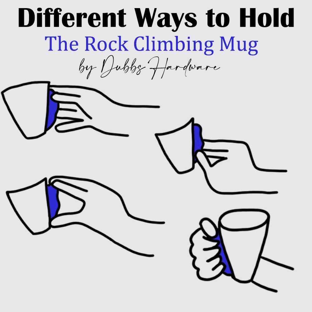 Dubbs Hardware Rock Climbing Mug, Climber Hold Mug, Mountain Climbing Accessories and Gifts, Great Training for Grip