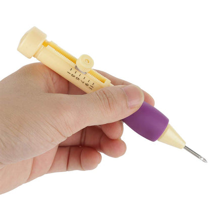 Punch Needle Embroidery Set Embroidery Needle Punch with 3 Sizes Needle Pen Kit Tool for DIY Craft for DIY Threaders Sewing Knitting for Mother(Yellow +)