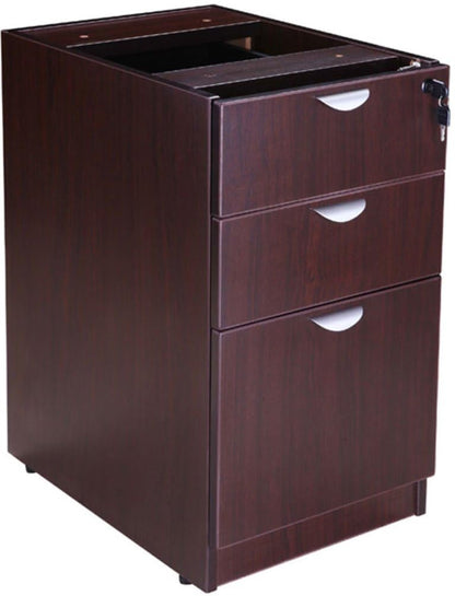 Boss Office Products Holland Executive U-Shape Desk with File Storage Pedestal and Hutch, 66", Mocha