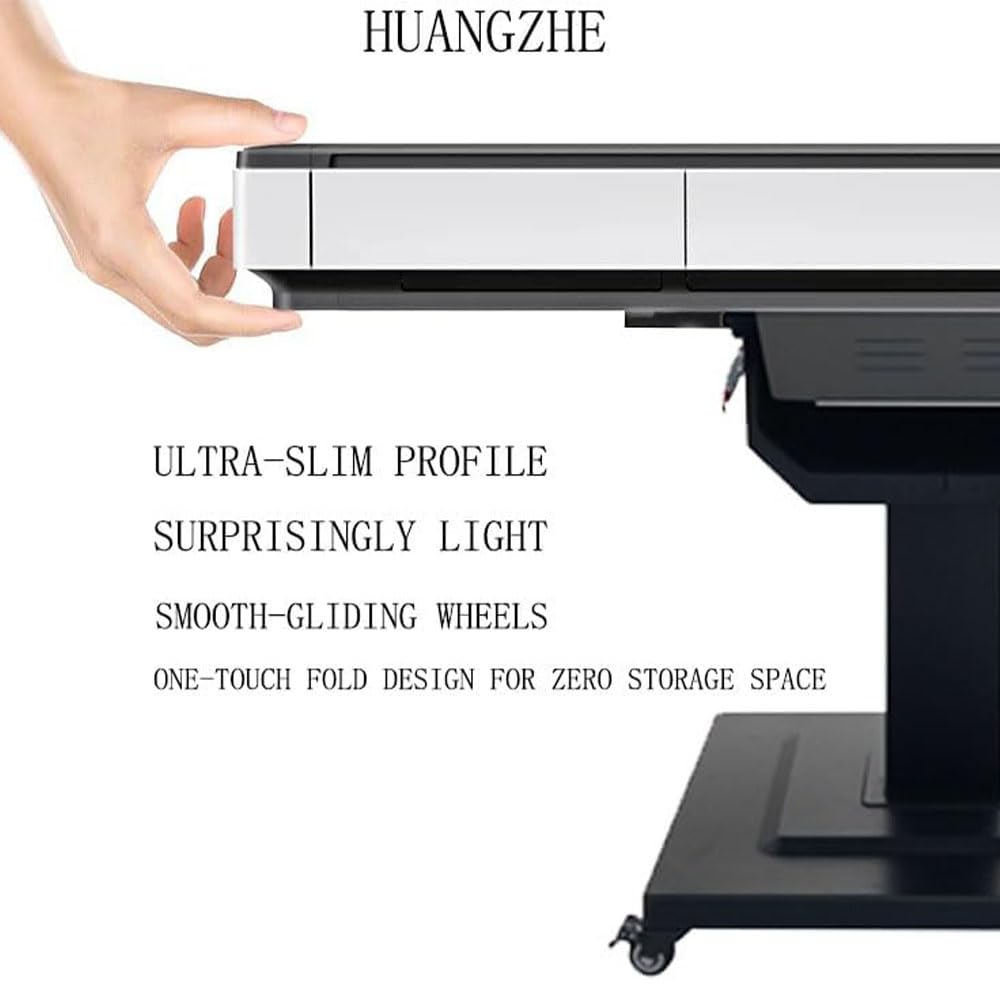 HUANGZHE 2026 Automatic Mahjong Table for Americans/Chinese/Taiwanese/Filipino,Rules - Ultra-Thin Foldable Mahjong Table shuffler Choice of 100,000+ Households, 42mm Tiles Set