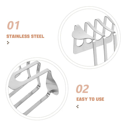 ABOOFAN 4-Slice Stainless Steel Toast Rack Bread Holder Kitchen Countertop Stand with Stable Base for Toast and Sandwich Display