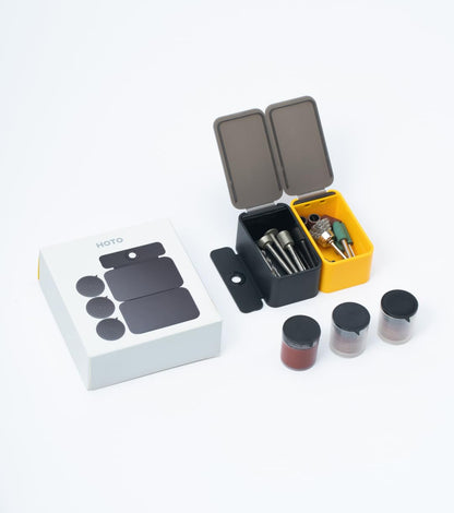 HOTO Rotary Tool Accessories Kit, 60-Piece Set, Fits 1/8'' (3.2mm) & 3/32'' (2.3mm), Sanding, Grinding, Cutting, Drilling, Sharpening, Carving & Engraving