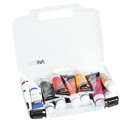 ArtBin 6977AB 12 inch Quick View Deep Base Carrying Case, Portable Art & Craft Organizer with Handle, [1] Plastic Storage Case, Translucent