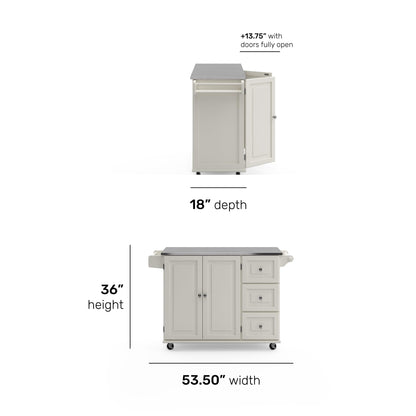 homestyles Dolly Madison Off-White Kitchen Cart