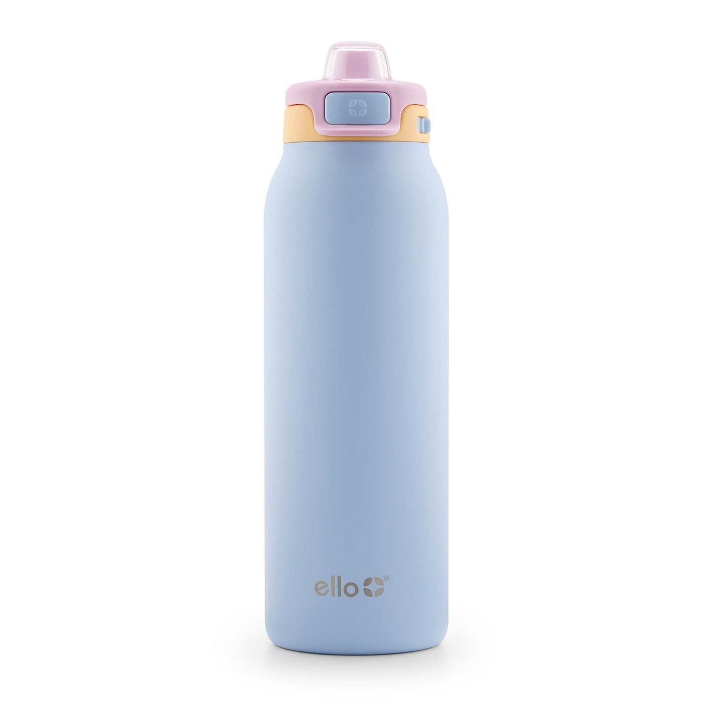 Ello Pop & Fill 32oz Stainless Steel Water Bottle with Quick Fill Technology, Double Walled and Vacuum Insulated Metal, Leak Proof Locking Lid, Sip and Chug, Reusable, BPA Free, Coastal Sunrise
