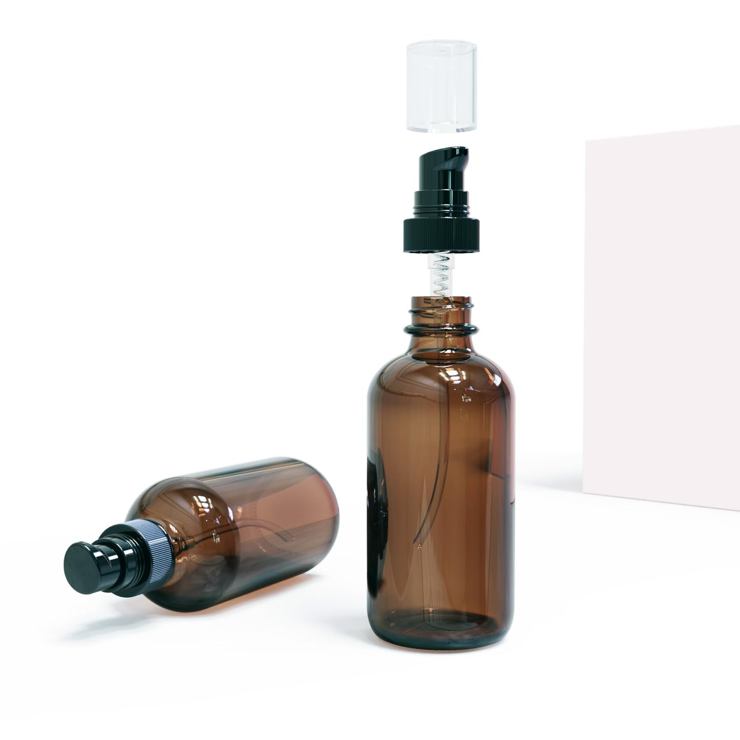 12Pack 120ml Amber Glass Pump Bottle with Pump Dispenser,4oz Small Dispenser, Travel Size Refillable Botttles for Lotions,Sercums,Essential Oils