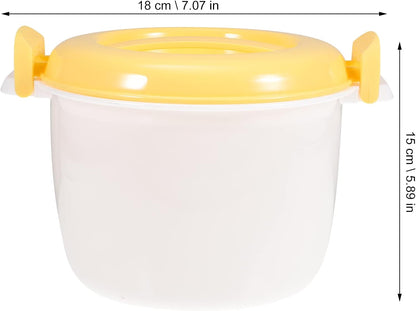 Microwave Food Container, 1L Rice Cooker Maker, Steamer Microwave Cookware for Rice, Chicken, Pasta